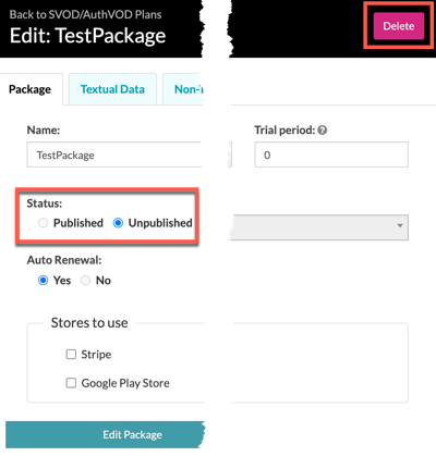 unpublish delete when editing