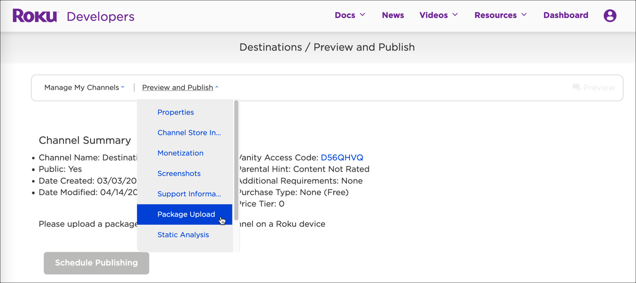Package Upload